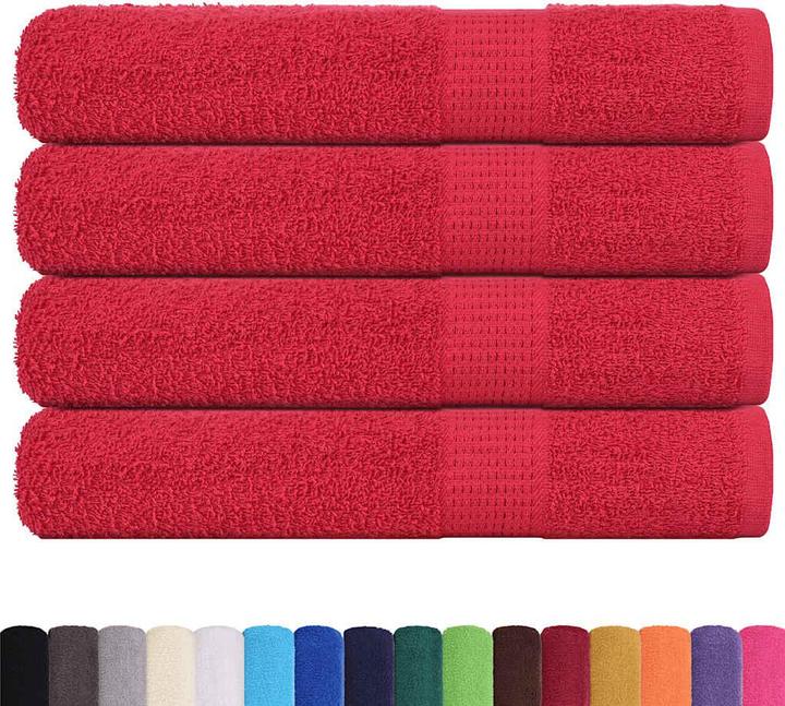 Actual product image VidaXL Towels 4 pcs. Red 100x200 cm 360 g/m² 100% cotton beach towel (100 x 200 cm)