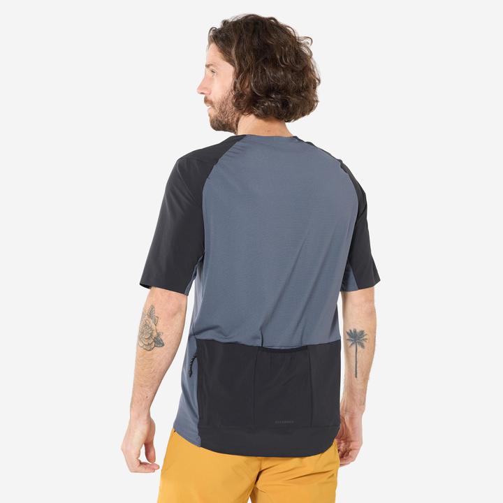 Produktbild Rockrider Radtrikot MTB kurzarm Cargo Herren grau/schwarz (XXL)