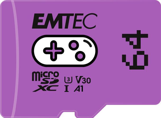 Actual product image Emtec MicroSD Card SDXC CL.10 UHS1 U3 V30 Gaming (64 GB, microSDXC, U1, UHS-I)