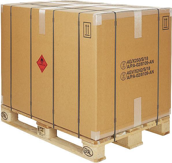 Actual product image kaiserkraft PREMIUM dangerous goods box, brown, internal dimensions 1170 x 770 x 800 mm. (60 x)