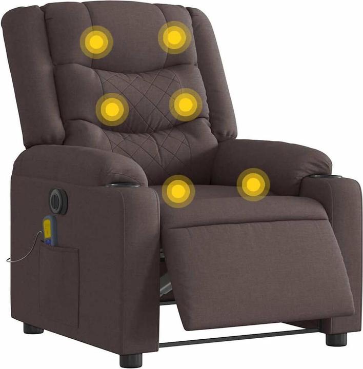 Actual product image VidaXL Massage chair electric dark brown fabric
