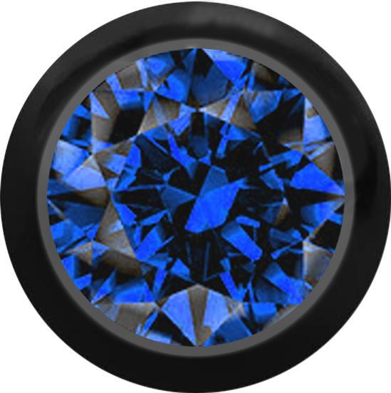 Image du produit Star Piercing Boule noire avec cristal bleu foncé (sans laiton, Acier chirurgical 316L)