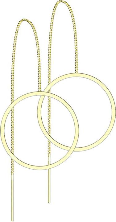 Star Piercing Ohrstecker vergoldet freifallende Kette mit Kreis (ohne Messing, Chirurgenstahl 316L)