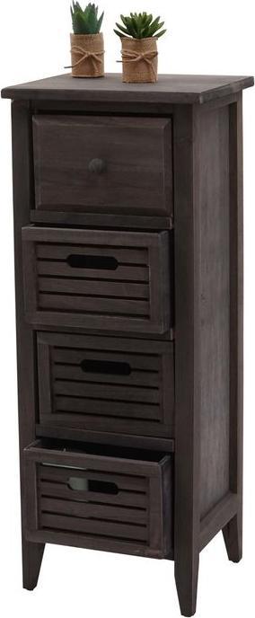 Actual product image Mendler Chest of drawers T18, drawer cabinet, 4 drawers, 74x30x25cm Shabby-Look Vintage - grey-brown (74 x 30 x 25 cm)