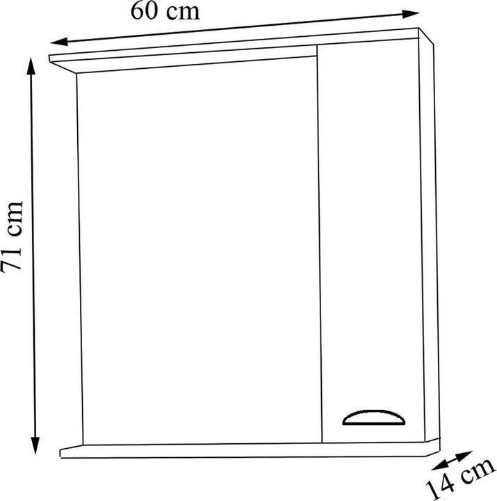 Produktbild VCM Badspiegel Wandspiegel 60 cm Hängespiegel Spiegelschrank Badezimmer Landhaus Drehtür Beleuchtung (60 x 14 cm)