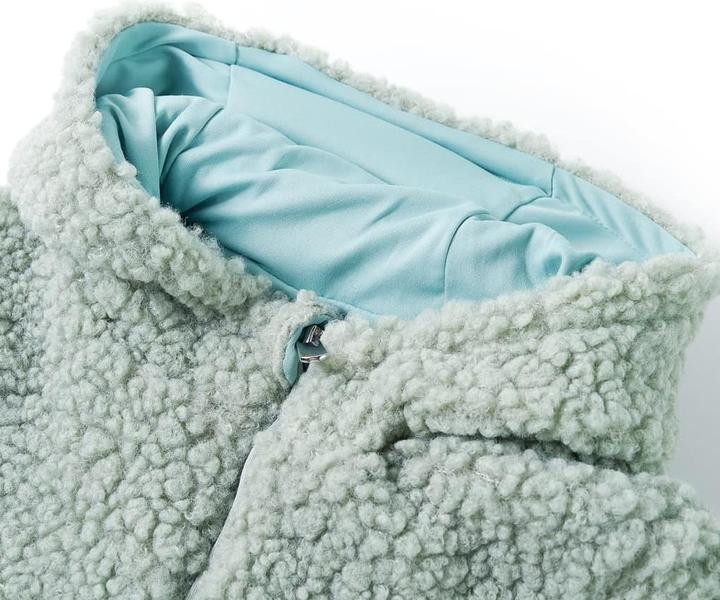 Immagine prodotto VidaXL Giacca con cappuccio per bambini in pelliccia sintetica verde menta (104)