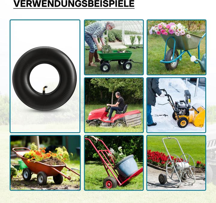 Produktbild Wiltec Schlauch für den Rasenmäherreifen 13x5.00-8 mit Winkelventil Reifendecke (Rasenmäher, Gartenmaschinen Ersatzteile)