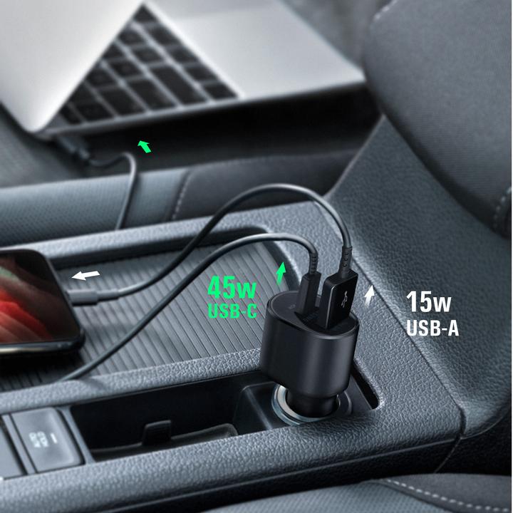 Productafbeelding Samsung DUBBELE SNELLE AUTOLADER 45W & 15W EP-L5300XB ZWART
