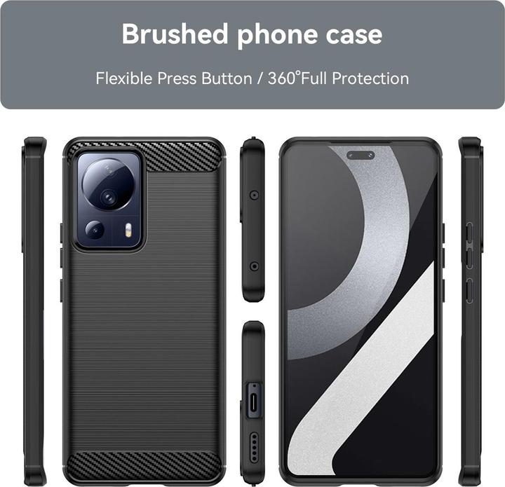 Produktbild König Design Hülle Handy Schutz für Google Motorola Samsung Xiaomi Case Cover Carbon Optik (Xiaomi 13 Lite)