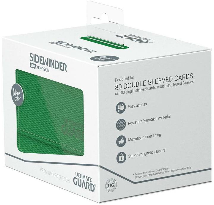 Actual product image Ultimate Guard Card Box XenoSkin Sidewinder Monocolor 80+ Green