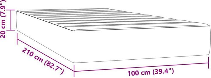Produktbild VidaXL Taschenfederkernmatratze Hellgrau Samt (100 x 210 cm, Federkern)