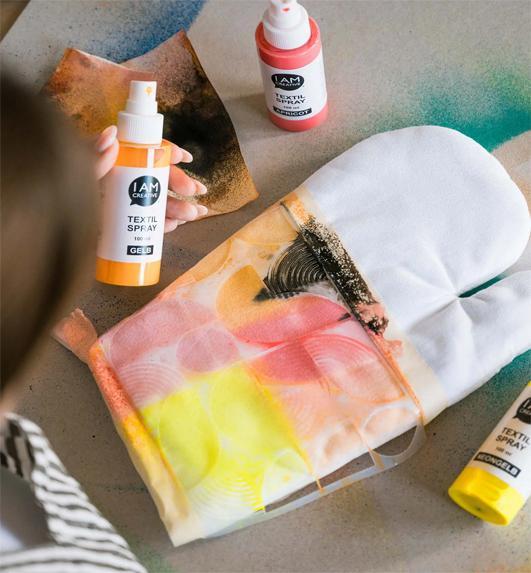 Actual product image I Am Creative Textile spray set, 100ml, 3 pcs. (Black, Neon yellow, Neon orange, 100 ml)