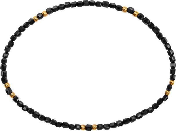 Actual product image HCA Armband - "Harmony of nature" - Schwarzer Spinell - vergoldet (17 cm, Gemstone combined with gold-plated stainless steel spheres)