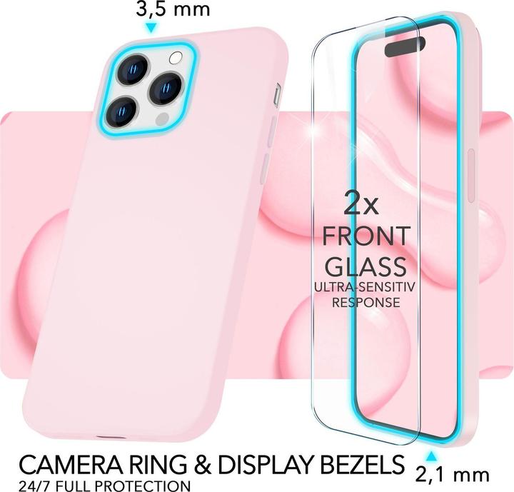 Actual product image Nalia Liquid silicone case with MagSafe function & 2x display protection glass (Apple iPhone 14 Pro)