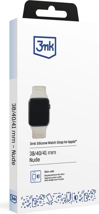 Image du produit 3MK Silicone Watch Strap beżowy/beige dla Apple Watch 38/40/41mm (Silicone, Acier inoxydable)