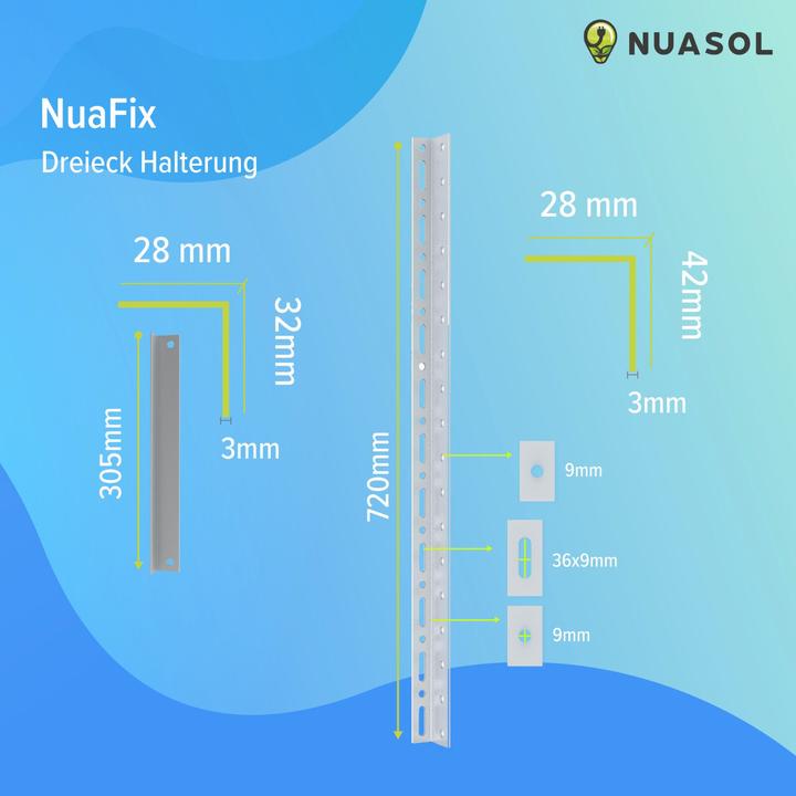 Actual product image Nuasol Adjustable bracket (Solar system mounting material)