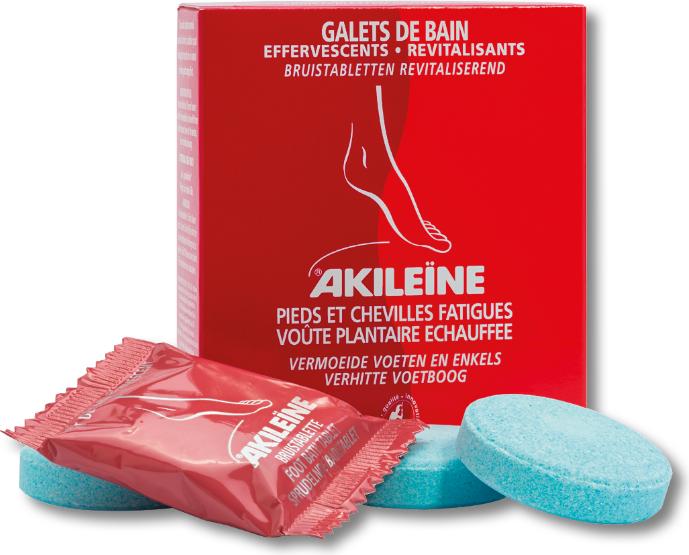 Akileïne AKILEINE Rot sprudelnde Fussbadtabletten 120 g (Fussbad, 498.67 ml)