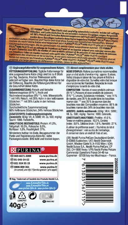 Actual product image Felix Mini Filettis Chicken & Salmon (40 g)