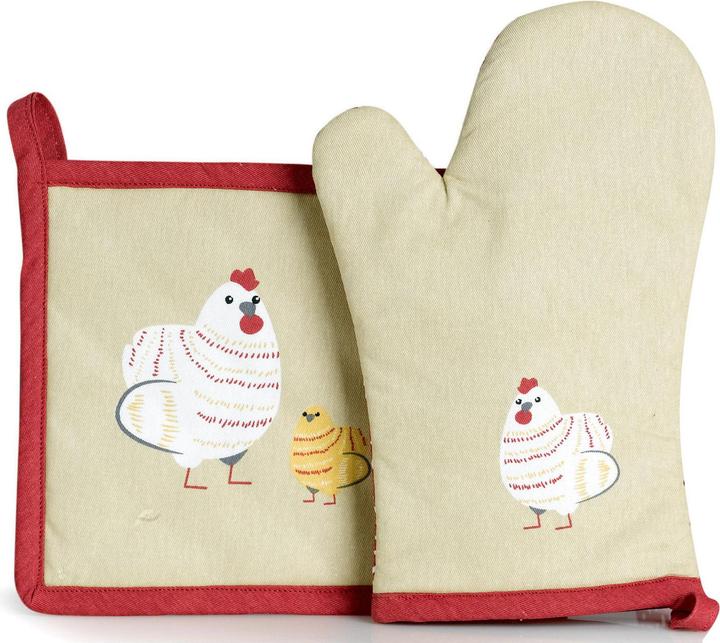 Winkler Fadele Set aus Handschuh und Topflappen (Hülle 100% Baumwolle Füllung 100% Füllung Baumwolle.)