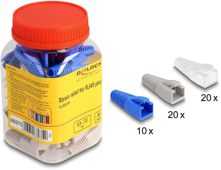 Delock Knickschutztülle für RJ45 Stecker 50 Stück (Stecker Tülle)