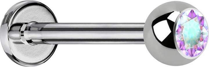 Immagine prodotto Star Piercing Micro Labret argento con sfera e cristallo multicolore (Titanio G23, senza ottone)