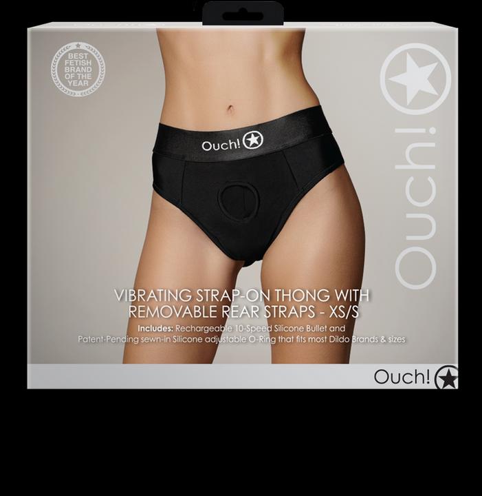 Image du produit Ouch! Vibrating Strap-on Thong - Removable Straps - XS/S (S)