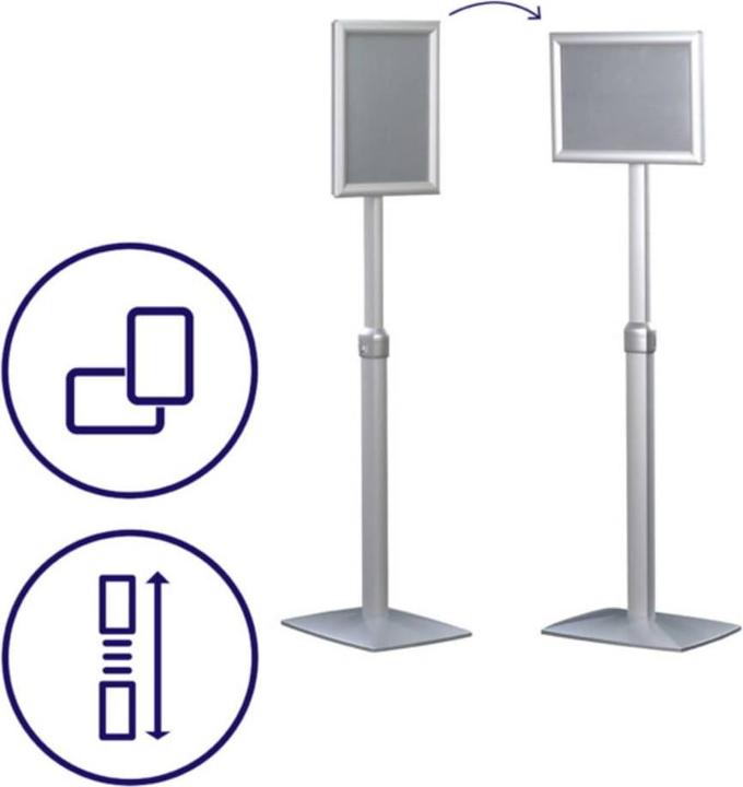 Produktbild Franken Infoständer "Universal", DIN A3, Höhe: 910-1.310 mm Aluminium-Klapprahmenprofil mit Kunststoffecken (A3)