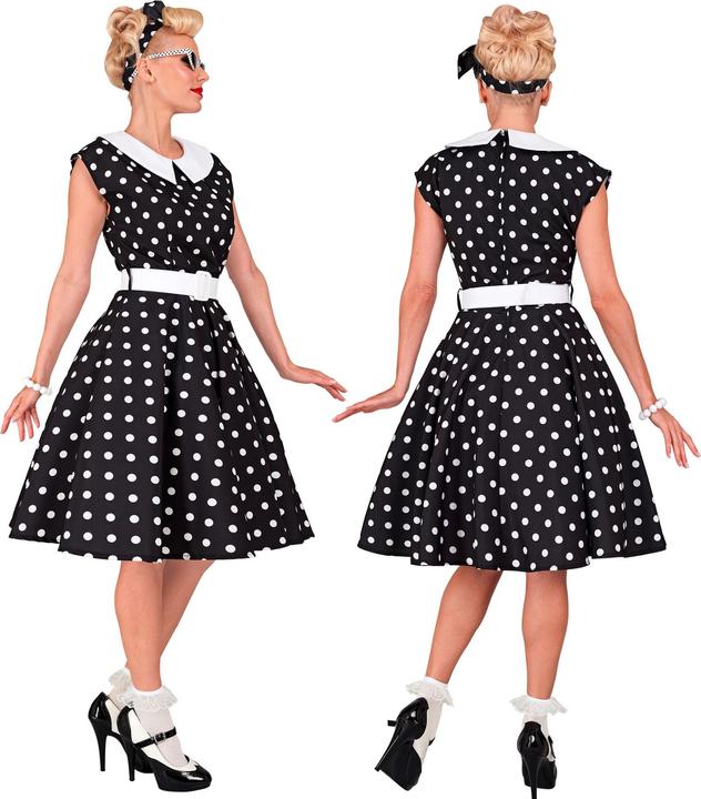Immagine prodotto Widmann MODA ROCK'N'ROLL DEGLI ANNI '50 NERO (vestito con sottogonna, cintura, fascia per capelli), M (M)