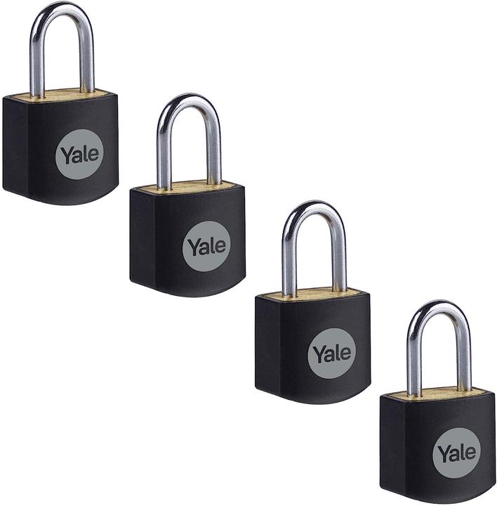 Produktbild Yale Hangschloss Messing Gleichschl. 4er Set 15mm, Bügelhöhe 14,5mm, Standard Security