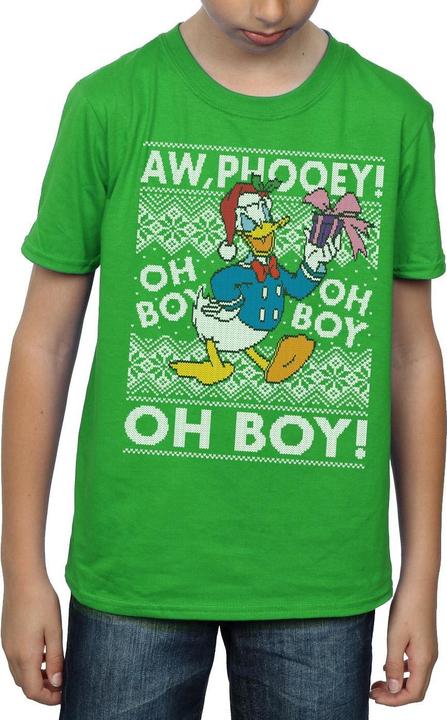 Actual product image Disney Boys Donald Duck Christmas Fair Isle T-Shirt (140, 146)