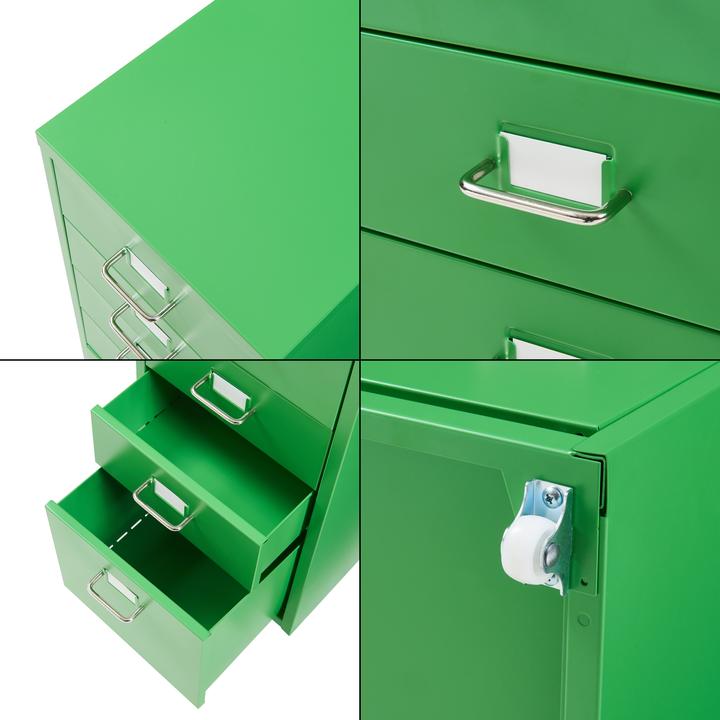Actual product image En.Casa Rollcontainer Kökar mit 5 Schubladen 69x28x41 cm Apfelgrün (69 x 28 x 41 cm)