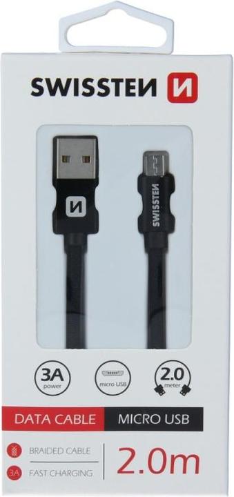 Produktbild Swissten Datenkabel Textil USB / Micro-USB 2.0 M (2 m)