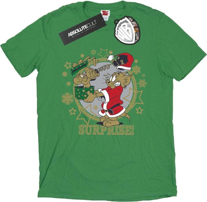 Actual product image Tom & Jerry Mens Christmas Surprise T-Shirt (S)