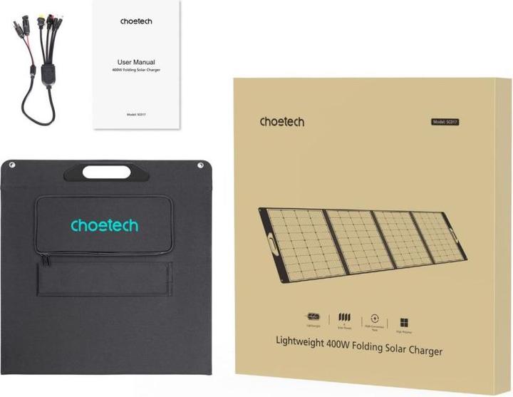 Immagine prodotto Choetech SC017 Pannello caricabatterie solare leggero da 400 W Nero (400 W, 10 kg)