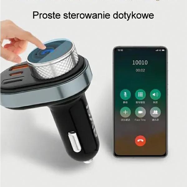 Image du produit Awei zestaw głośnomówiący C-843 z transmiterem FM, Bluetooth 5.0, MP3, 1xUSB+1xUSB-C czarny/black