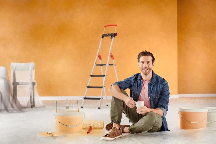 Actual product image Hailo L100 TopLine, aluminium safety stepladder, 7 steps (Stile, 17 cm)