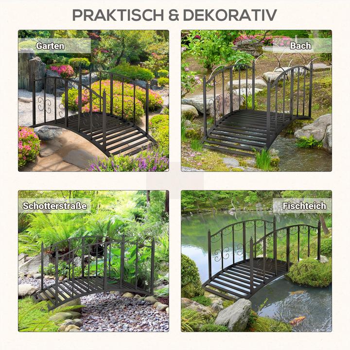 Actual product image Outsunny Garden bridge with ornamental railing