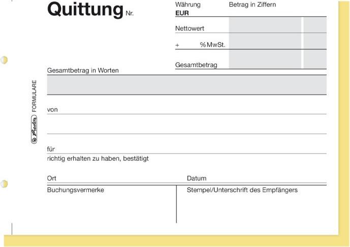 Produktbild Herlitz Formularbuch "Quittung 402", DIN A6, 2 x 40 Blatt (80 x)