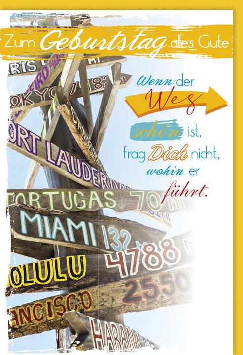 Actual product image Braun + Company Birthday card signpost 11.5 x 17 cm (1 pcs.)