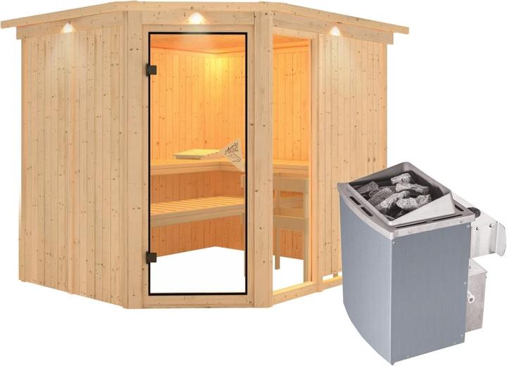 Actual product image Karibu Fiona 3 with roof rim (9 KW internal control)