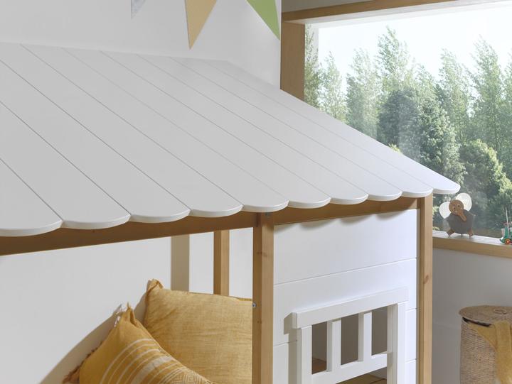 Produktbild Vipack Hausbett mit Dach Kiefer inkl. Ausziehkasten (90 x 200 cm)