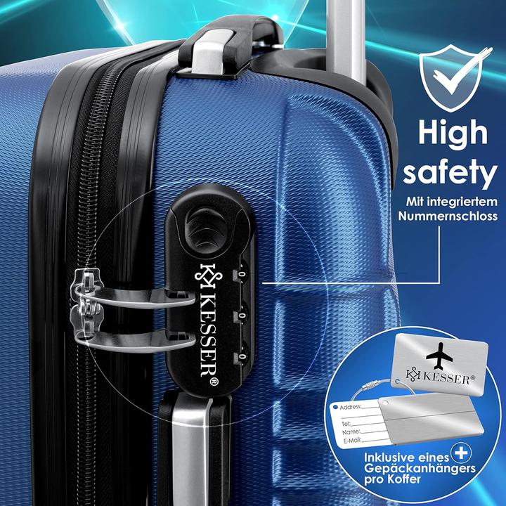 Image du produit Kesser 4-teiliges Hartschalenkofferset (120 l, Bagage à main (jusqu'à 50l), M (50 - 90l), XL (à partir de 115l))