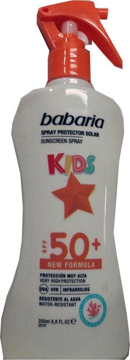 Produktbild Babaria Unisex Kids Spray SPF50 200ml Vaporizer - Black (Sonnenspray, SPF 50, 200 ml)