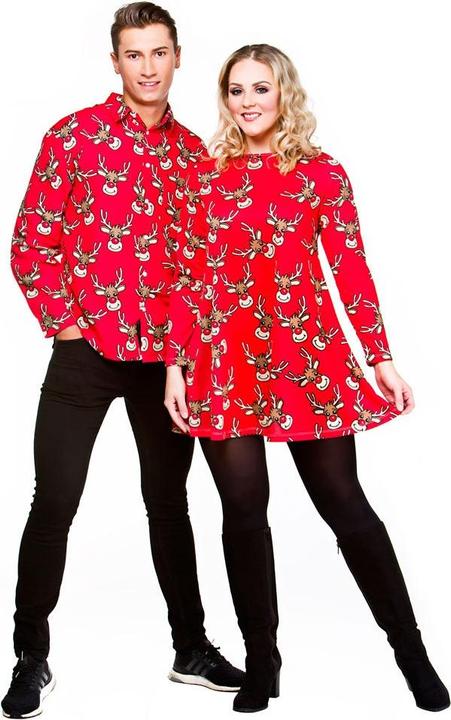 Immagine prodotto Wicked Costumes Camicie natalizie con stampa di renne in rosso (S)