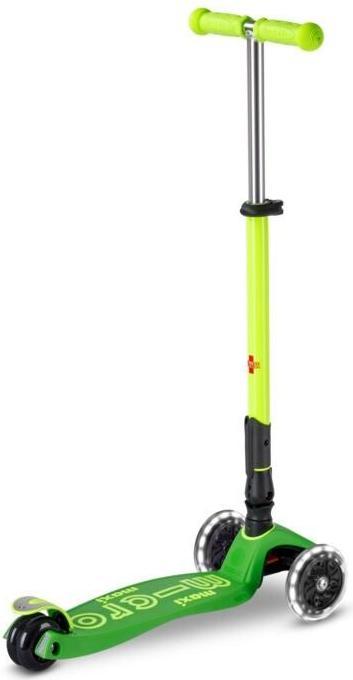 Actual product image Micro Scooter Maxi Deluxe Foldable Neon LED Parrot Green