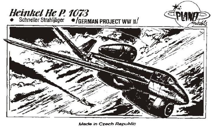 Actual product image Planet Models Heinkel P.1073 WW II project