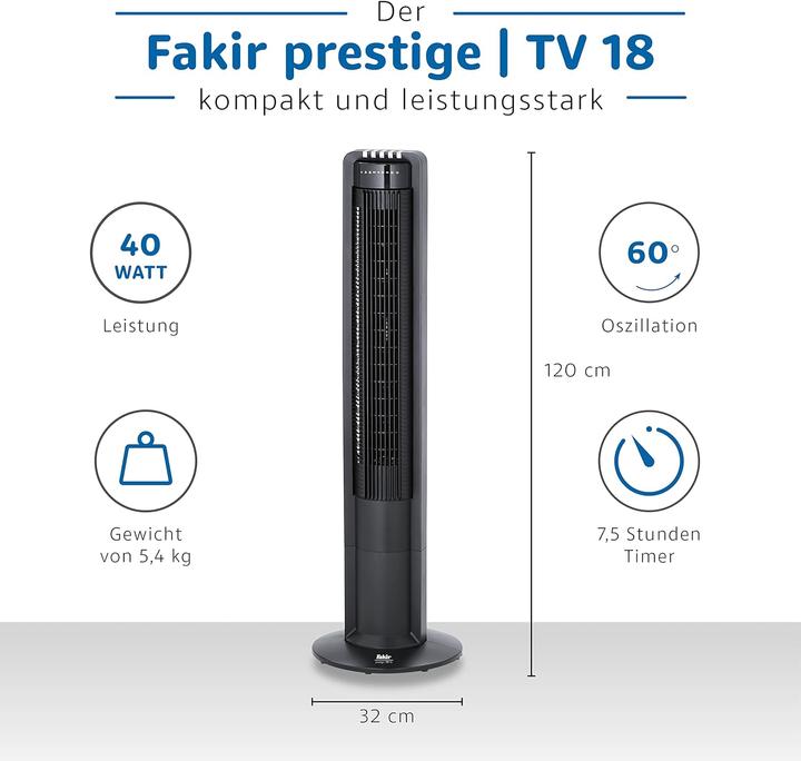 Immagine prodotto Fakir Ventilatore a torre (25 dB)