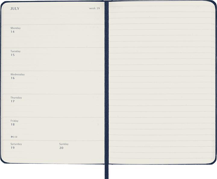 Productafbeelding Moleskine 12 maanden weekkalender 2025, pocket/A6, 1 week = 1 pagina, rechts gelinieerd (Pocket, A6, Engels)