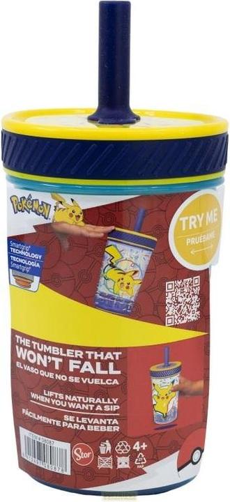 Image du produit Stor Pokémon "Pikachu" - Drop Safe - Gobelet anti-fuite avec paille en silicone (370 ml)