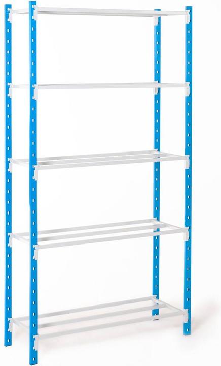 Manorga Plug-in shelving, 5 mesh shelves, basic bay, load capacity 124 kg/shelf, WxDxH 1500x600x2000 mm